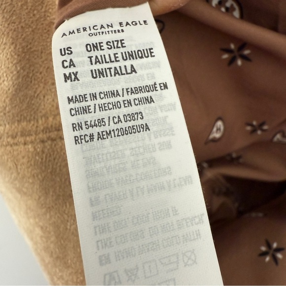 American Eagle Crescent Half Moon Baguette Faux Suede Bag Purse Crossbody - Picture 7 of 10